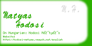 matyas hodosi business card